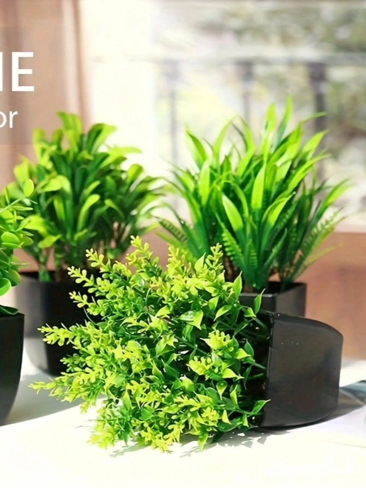 1pc Fake Plant Black Pot, Mini Artificial Eucalyptus Potted Plant for Indoor Hom
