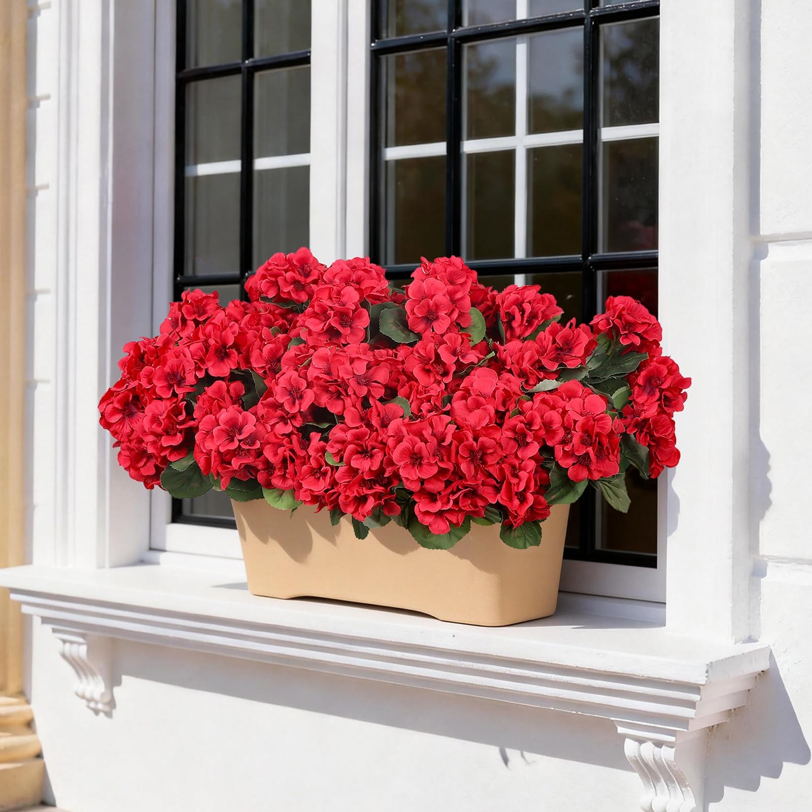 6 Pcs Artificial Geraniums Flowers for Outdoors Realistic Faux Silk Geraniums…