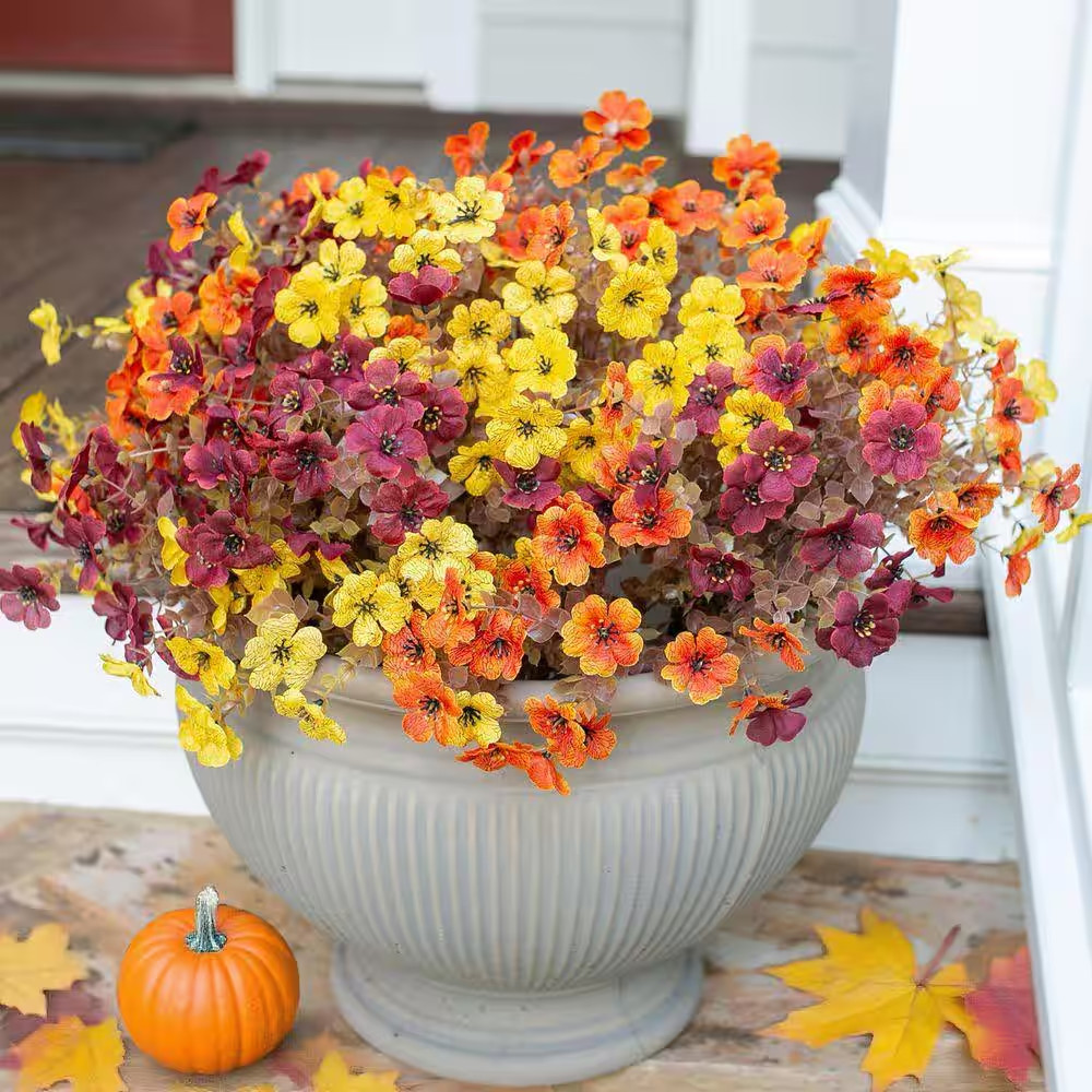 5 In. H Multi-Color Artificial Ivy Flowers UV Resistant Faux Outdoor Plants for