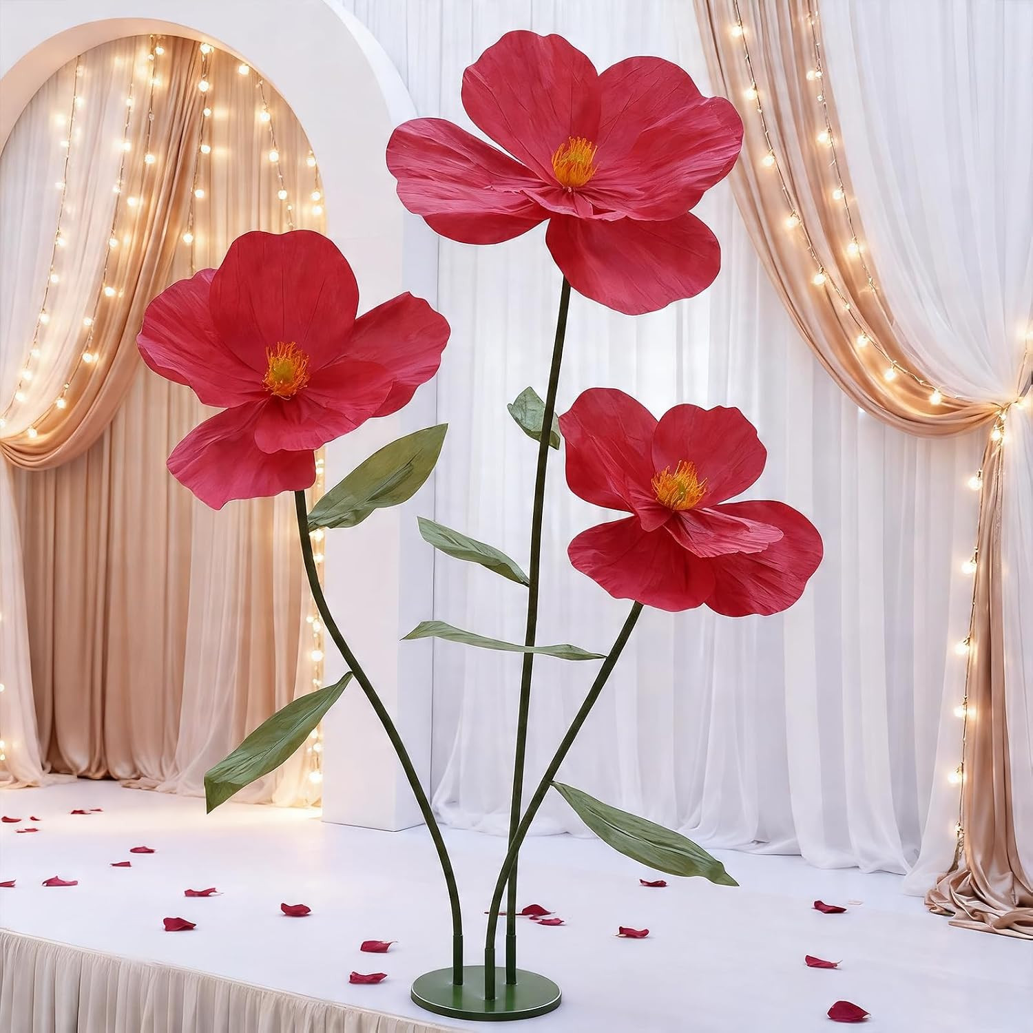 Giant Artificial Flowers for Decoration with Stand,Large Paper Flowers for Weddi