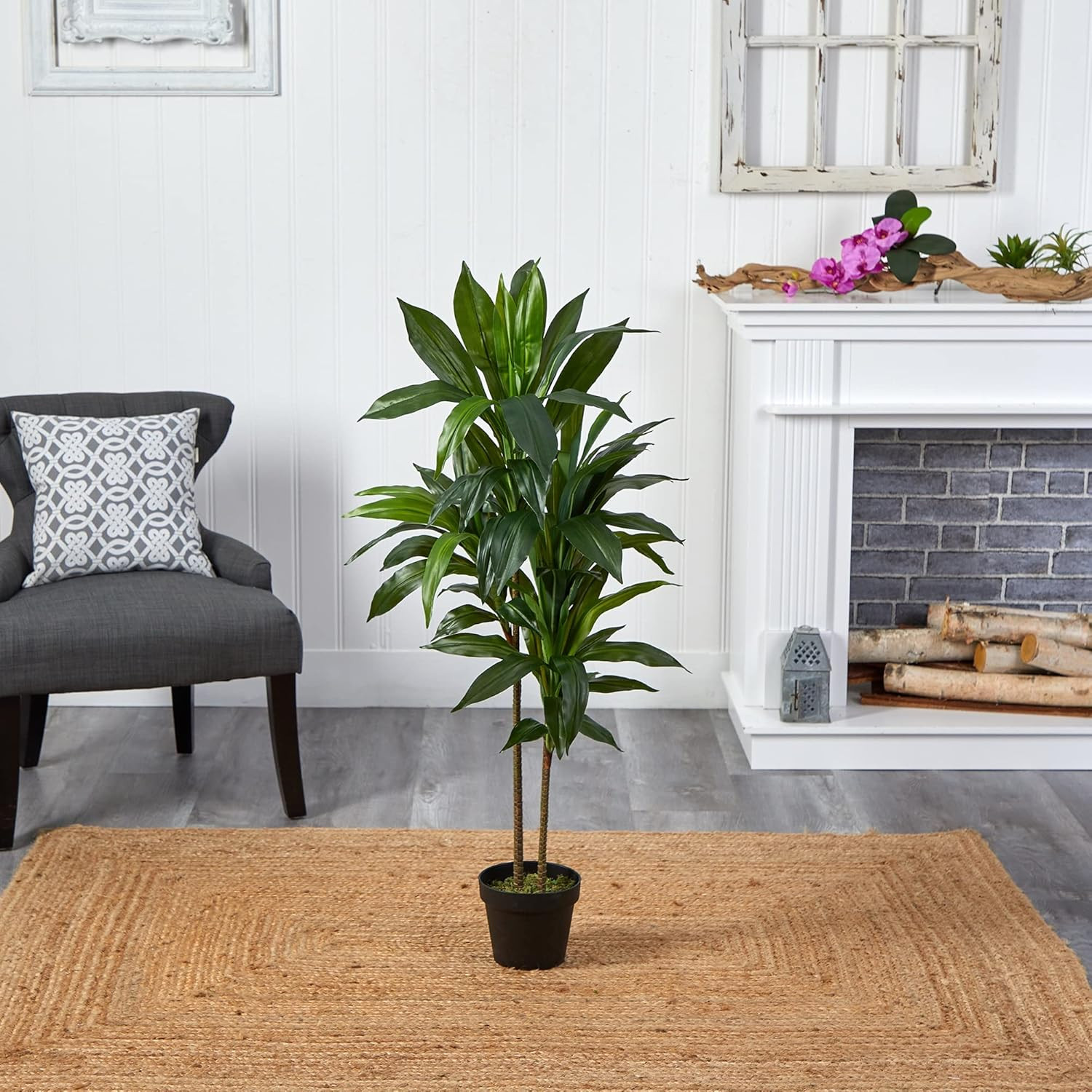 48″ Real Touch Dracaena Silk Plant – Green