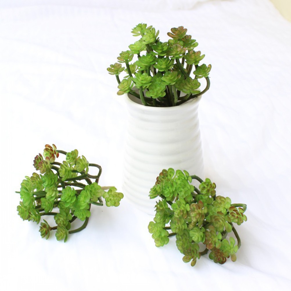Small Green Floral Picks Artificial Succulent Plant Fake Plants Decoration