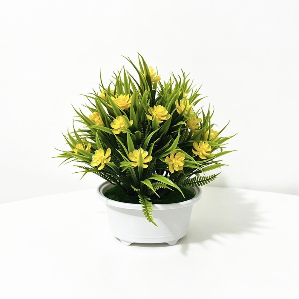 Vibrant Artificial Rose Plant in Pot 17 cm Wide for Indoor Table Centerpiece