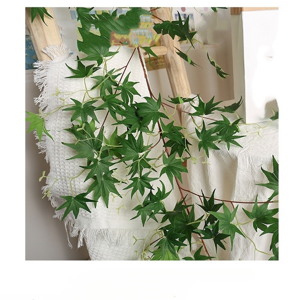 Maple Leaf Vine Decoration 170cm Chicken Feet Style Polyester Cloth Material