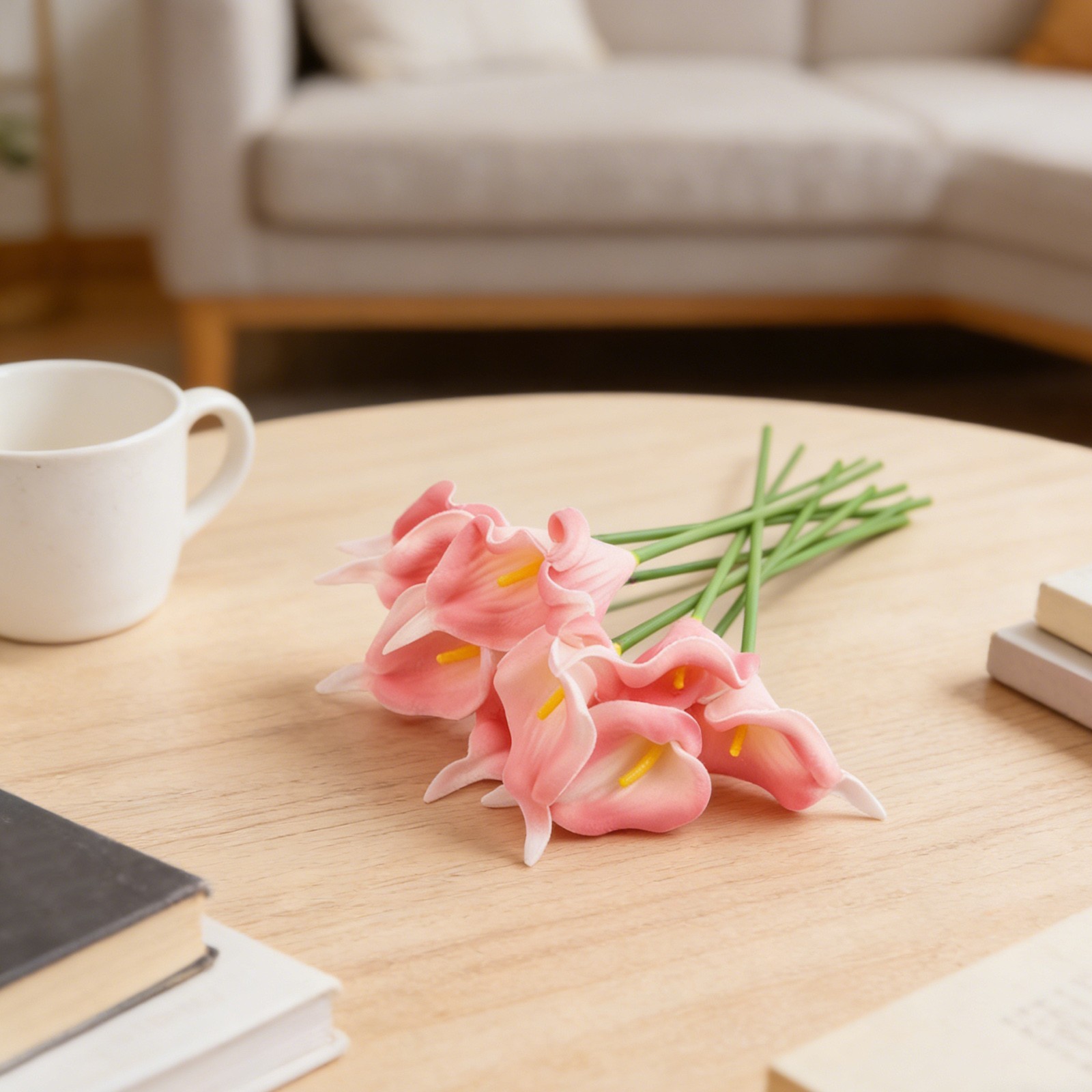 10 Pieces PU Calla Lily Artificial Flowers for Wedding Floral Arrangements