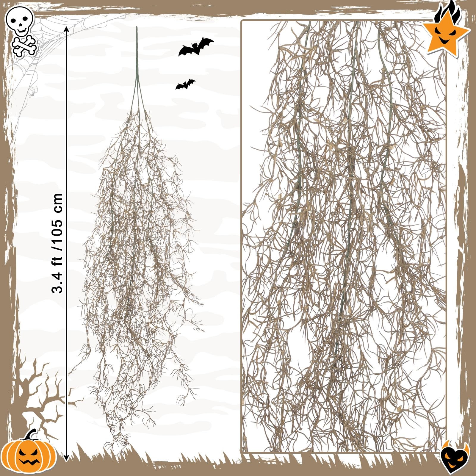 Spanish Moss 41” Fake Hanging Succulents Faux Moss Artificial Succulent Plan…
