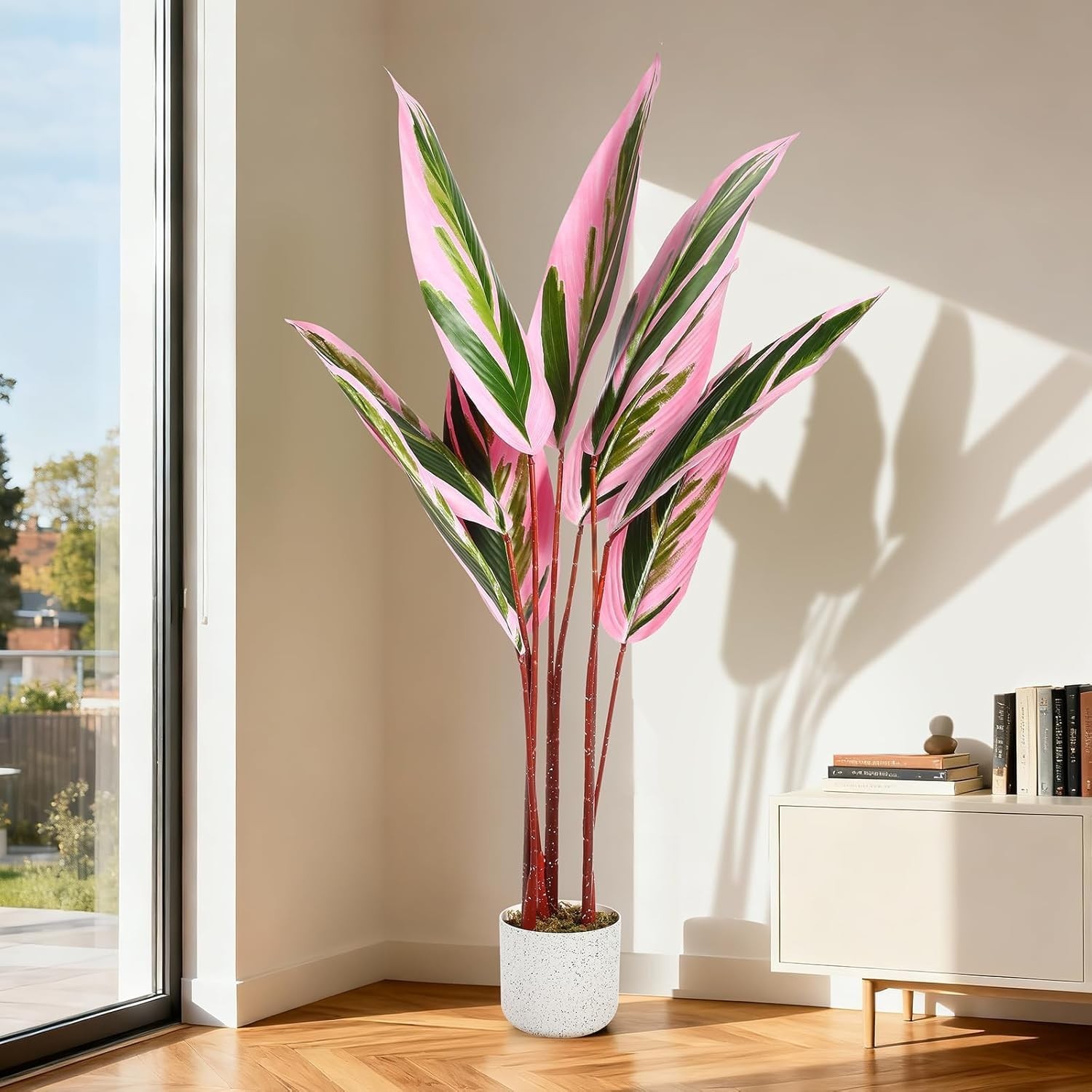 4FT Artificial Plant in Pot Faux Floor Plant Realistic Leaves Decor Fake Tree