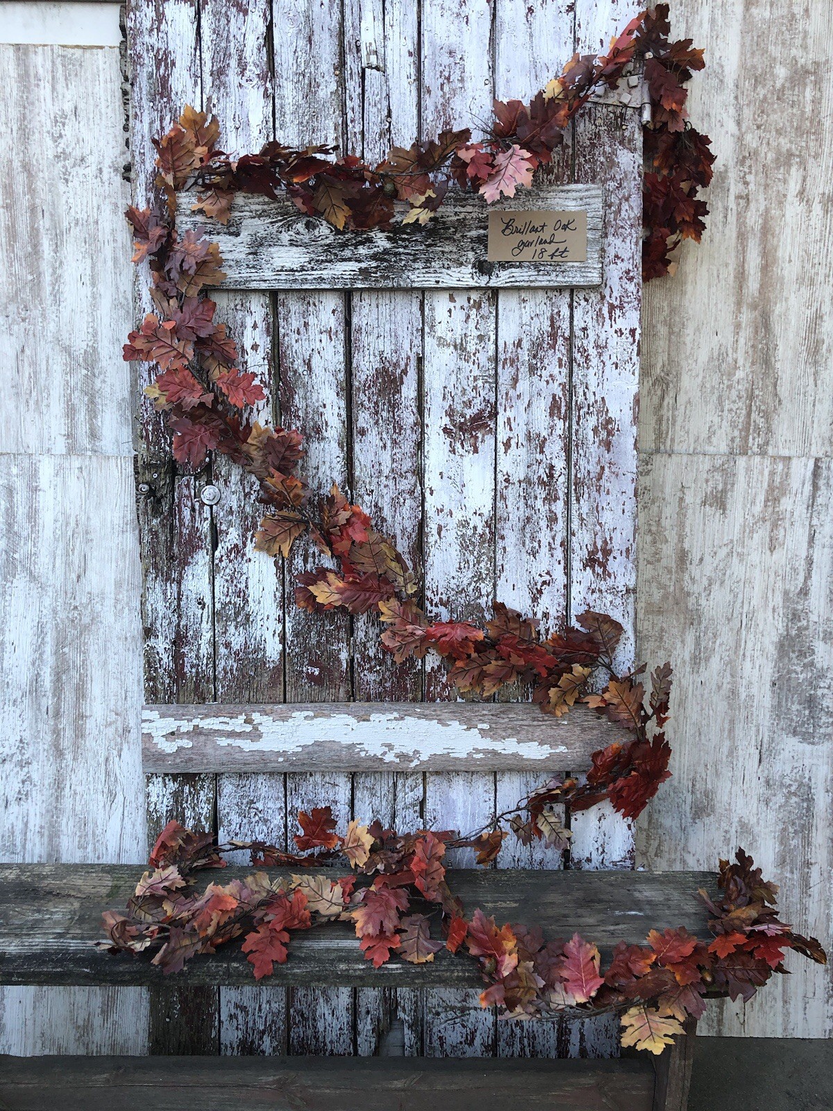 Brilliant Oak Fall Leaf Garland 18 FT Autumn Artificial Fall Leaves Wedding