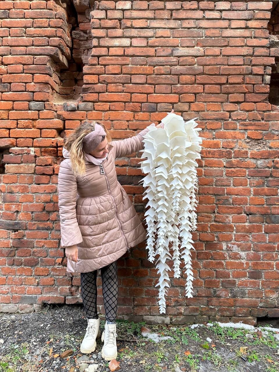 Large White Wisteria Giant Flowers Wedding Decor Hanging Нandmade