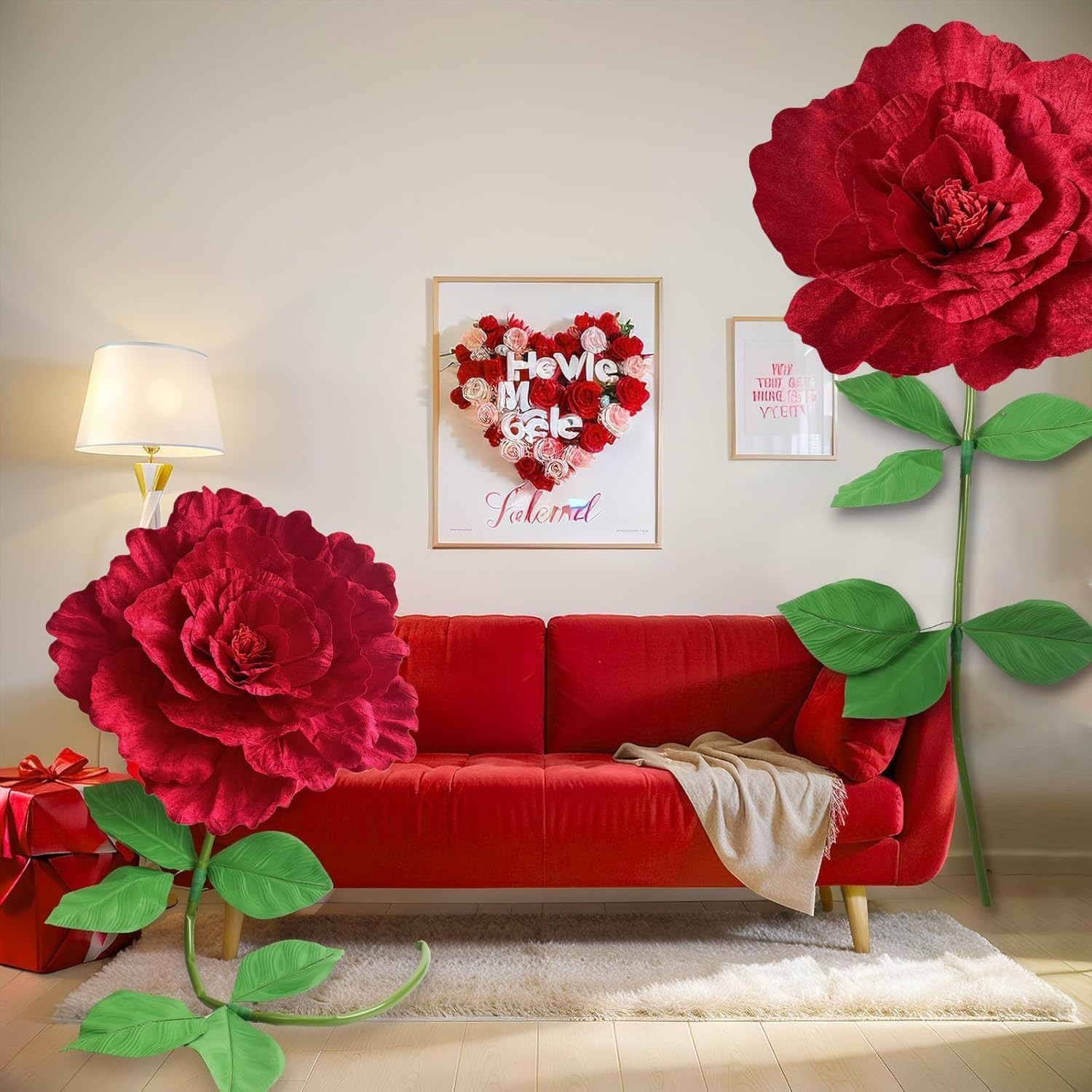 150cm/60 Inch Giant Red Rose Huge Artificial Flowers Jumbo Props Wedding Decor
