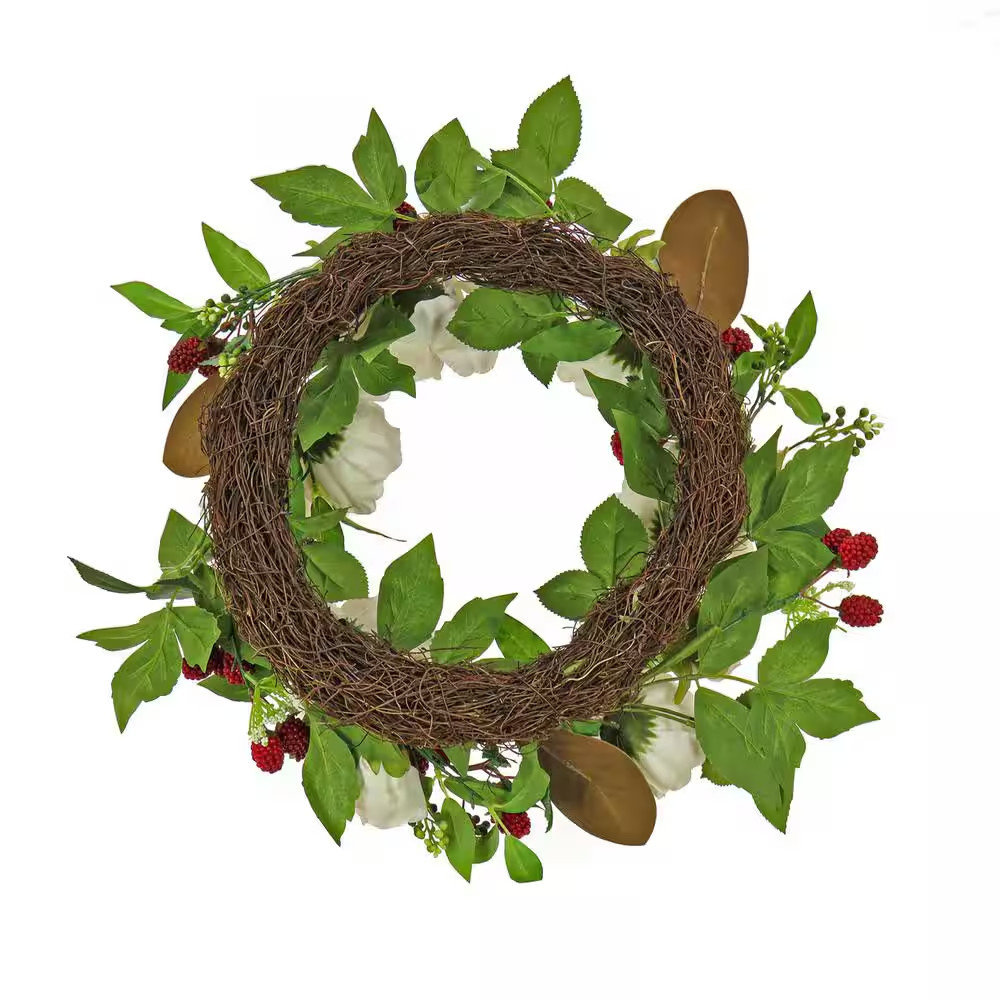 22 In. Peony and Raspberry Wreath