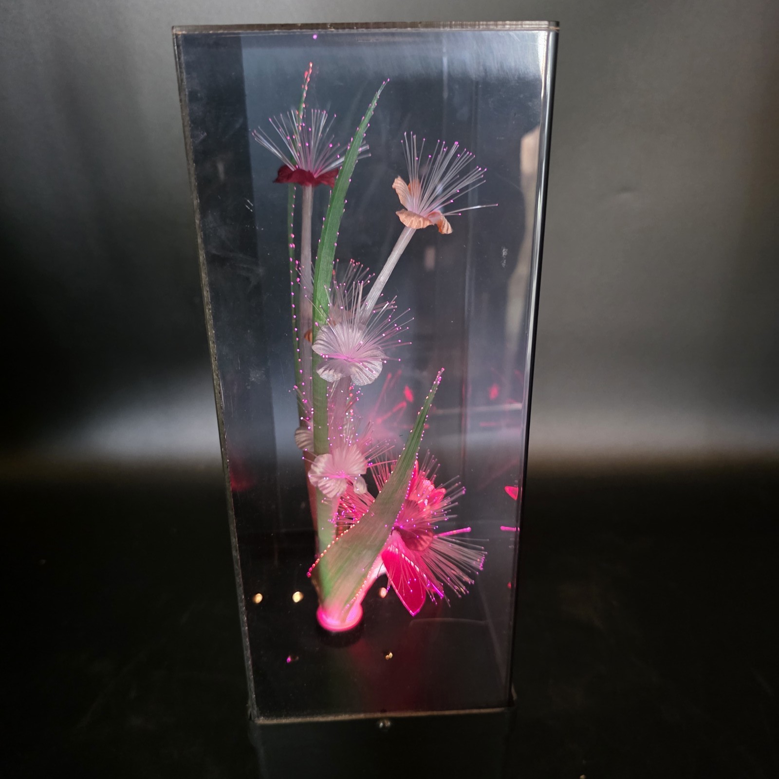 Vintage Fiber Optic Flower Musical Lamp Light Floral Display Taiwan Decor