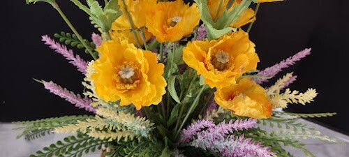 Bright Yellow Poppy table decoration