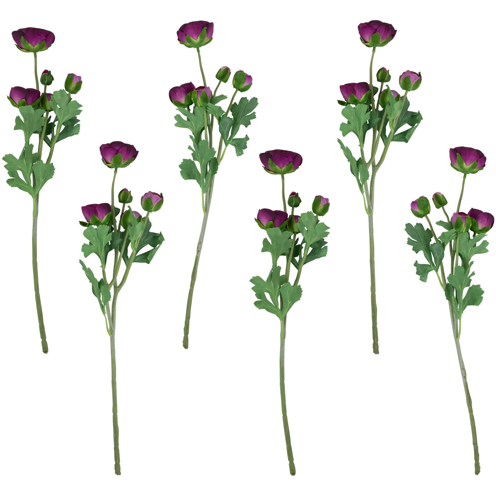 Northlight Real Touch™ Light Plum Purple Ranunculus Floral Sprays Set of 6 – 21″