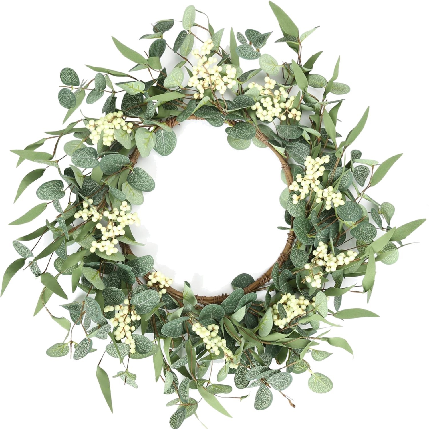 20” Eucalyptus Wreath Green Decor Indoor Outdoor Spring Summer Fall