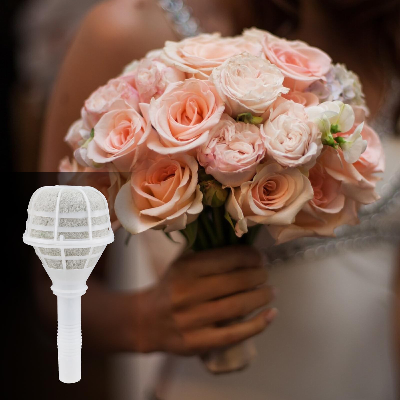 2 PCS Set Bouquet Holder Bridal Handle Flower Arrangement Rack Wedding Party