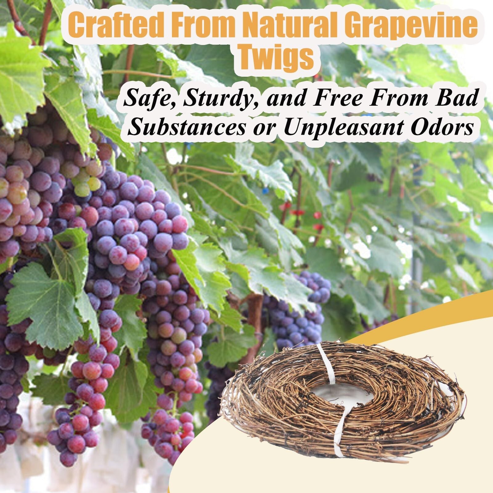 15 Feet Grapevine Garland DIY Crafts Natural Grapevine Twig Vines, 3 PCS Vine…