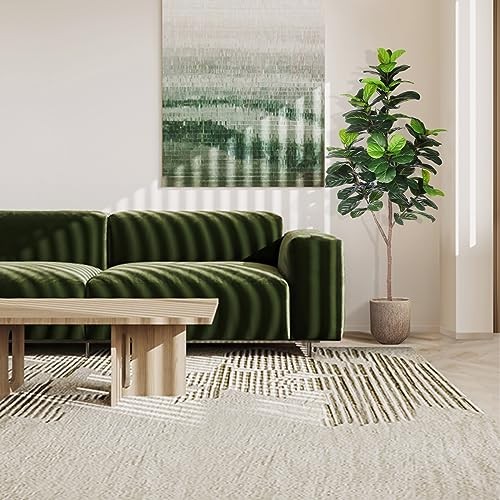Artificial Fiddle Leaf Fig Tree – 6.5ft Faux Ficus Lyrata Plant with 6ft 6in