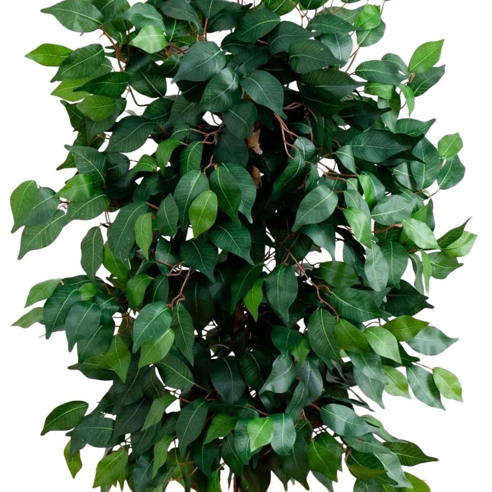 4ft Artificial Triple Trunk Ficus Tree – Silk Plant with Natural Wood Trunks, De