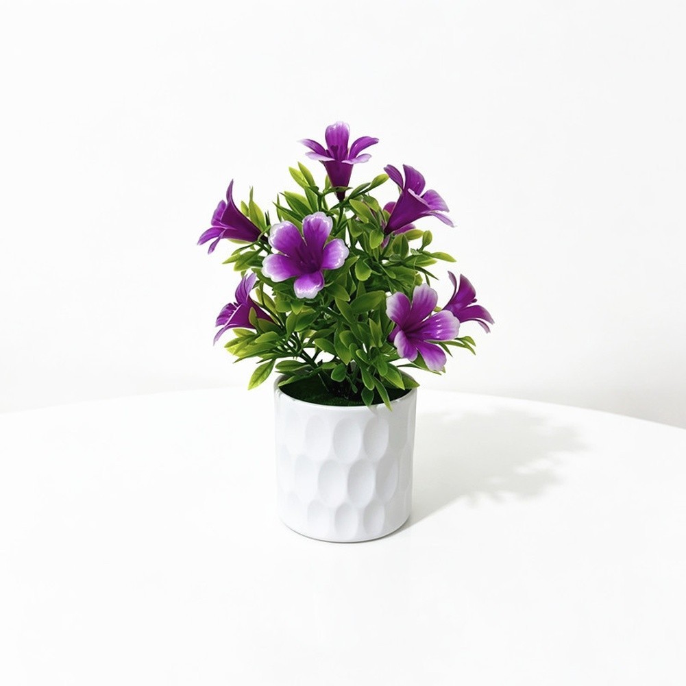 9-Stem Artificial for lily Flower Arrangement in White f Living Room or Cafe