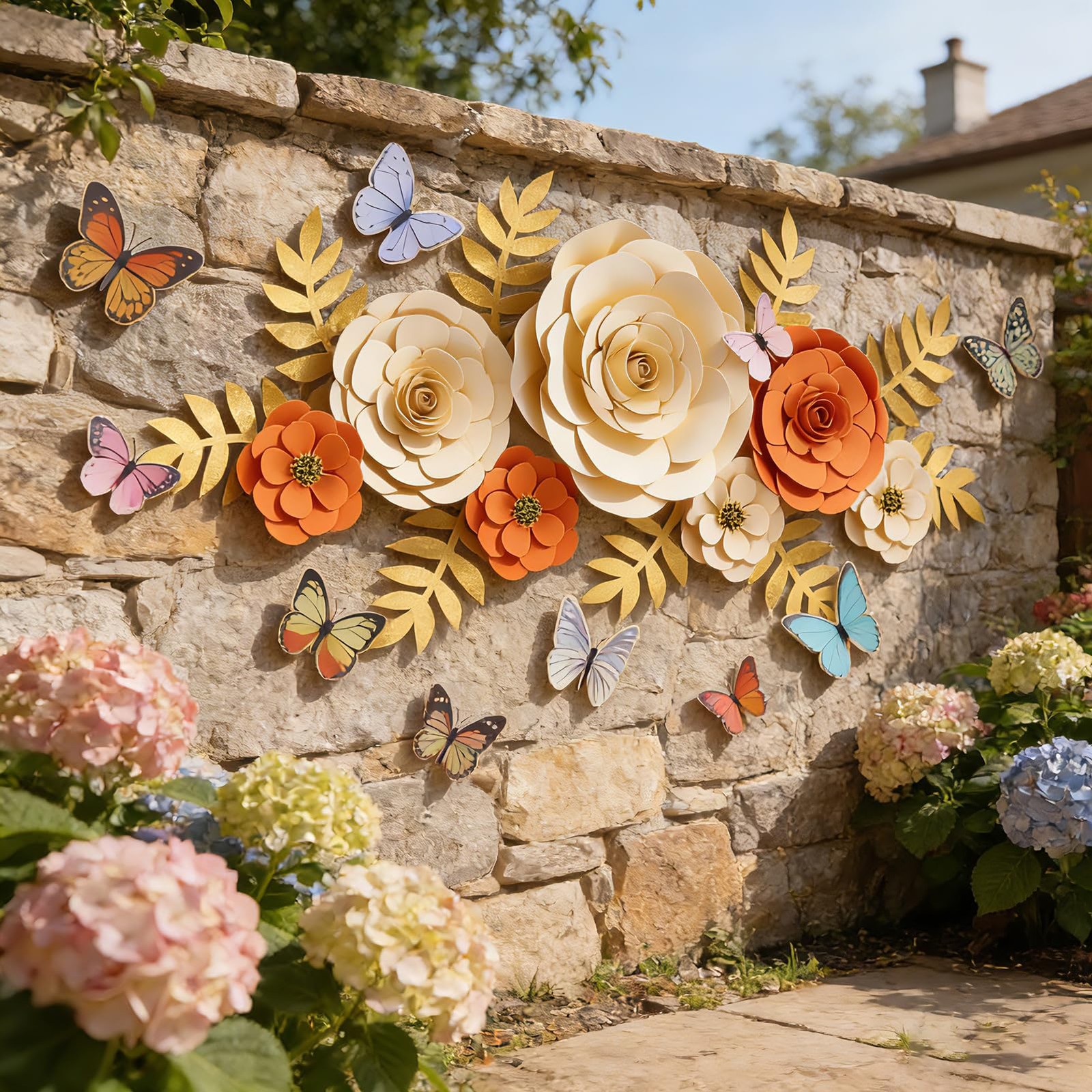 JAZZ Spring Artifical Flowers Decorations for Wall, Orange Bulletin Board Dec…