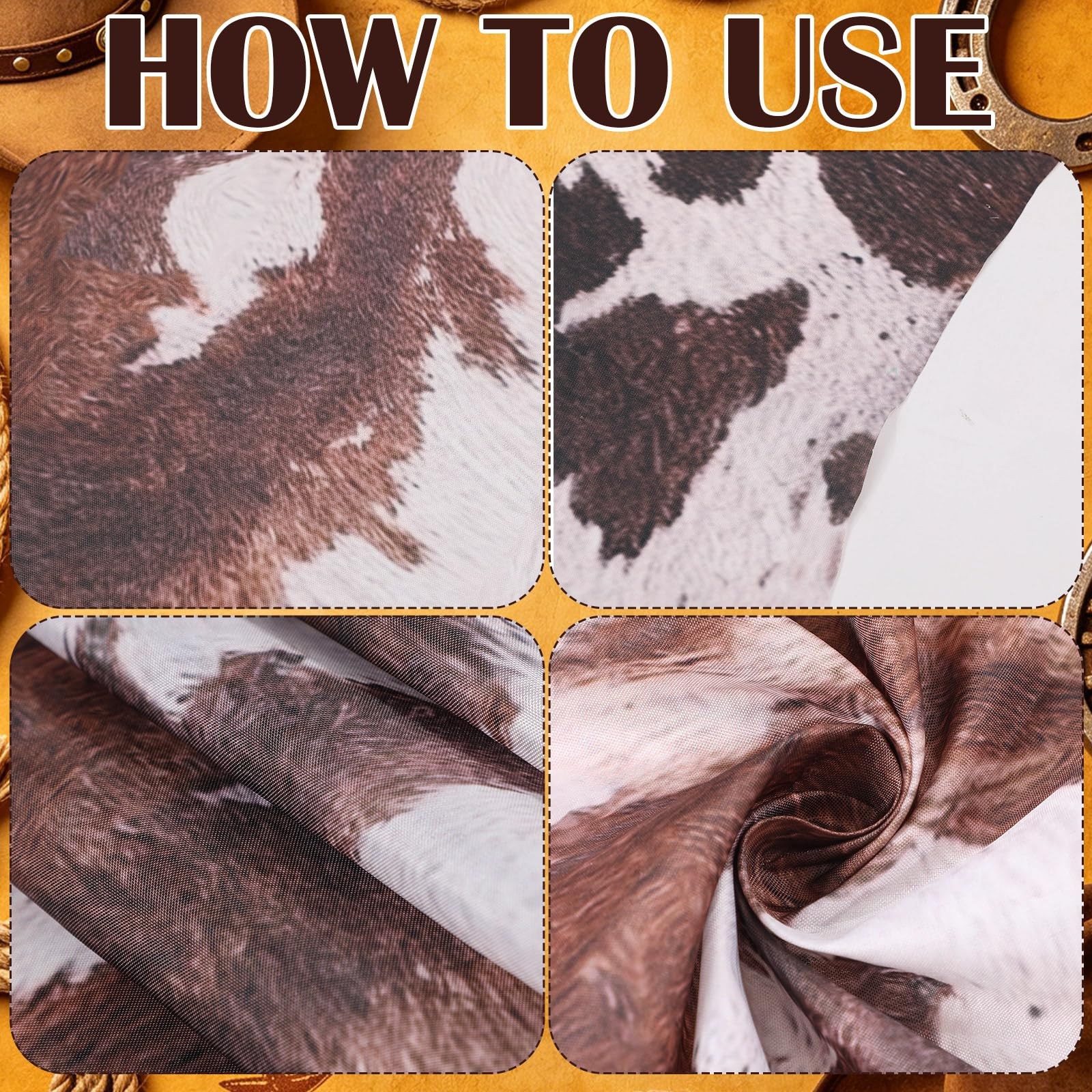 10 Pcs Western Party Decorations 6.56 ft Cowboy Animal Leather Carpet, Wester…