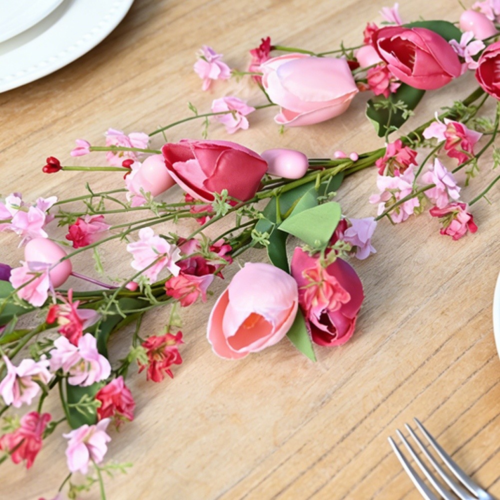 Artificial Tulip Vine with Leaves Green Plant for Wedding Party Holiday