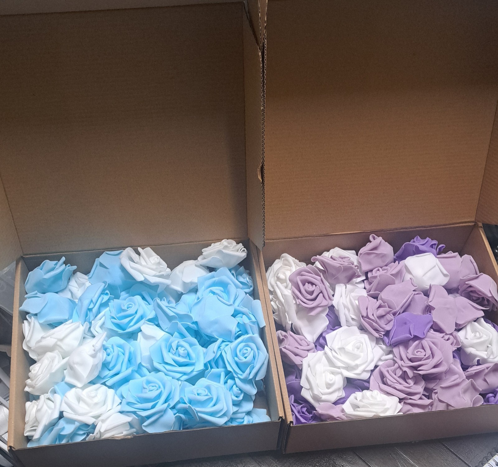 Insunsix Artificial Foam Rose Flower Lot Blue White Purple Decor Wedding 100+