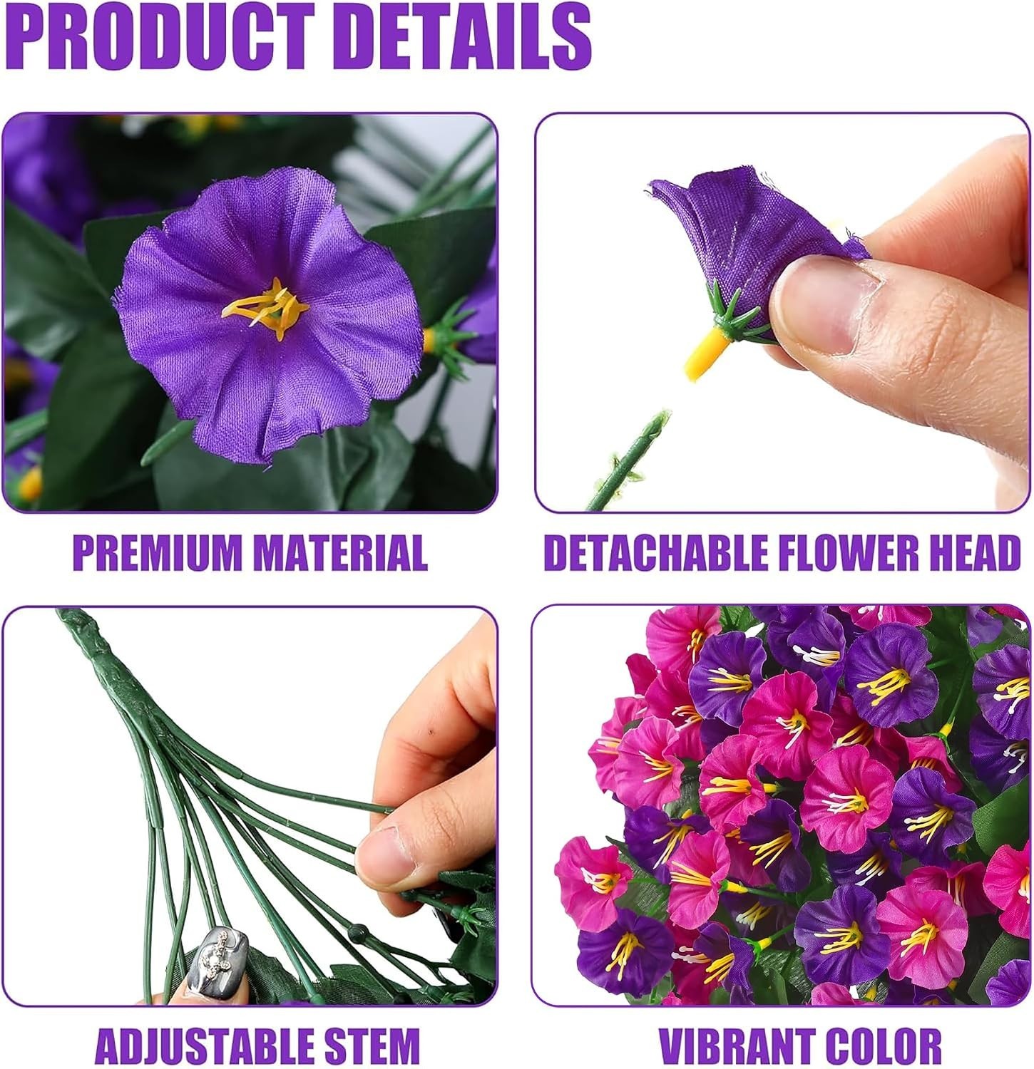 Artificial Fake Hanging Flowers Plants for Outdoor Outside Spring Summer Deco…