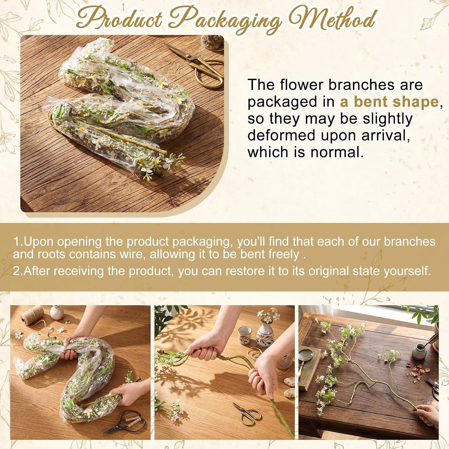 3 Pcs Faux White Daisy Branches for Vase Decor – 36″ Floral Stems