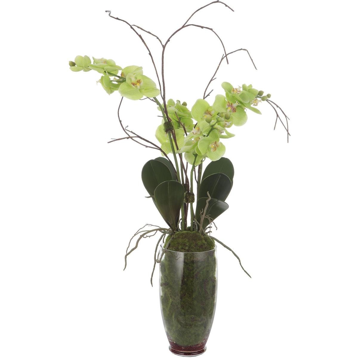 Uttermost 60199 Valdive Bright Green and Clear Glass Orchid