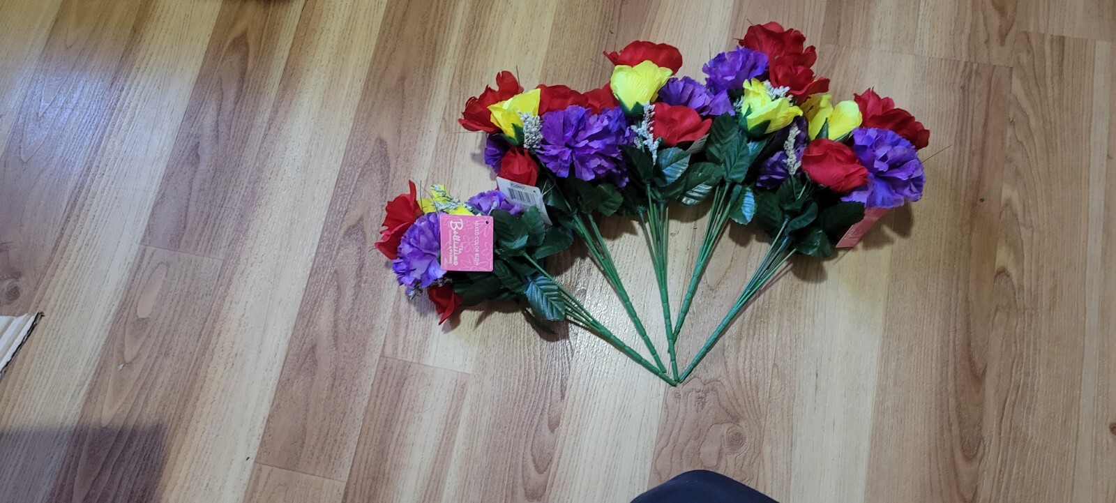 Mixed Color Bush Rose Carnation Bouquet Lot Of 43