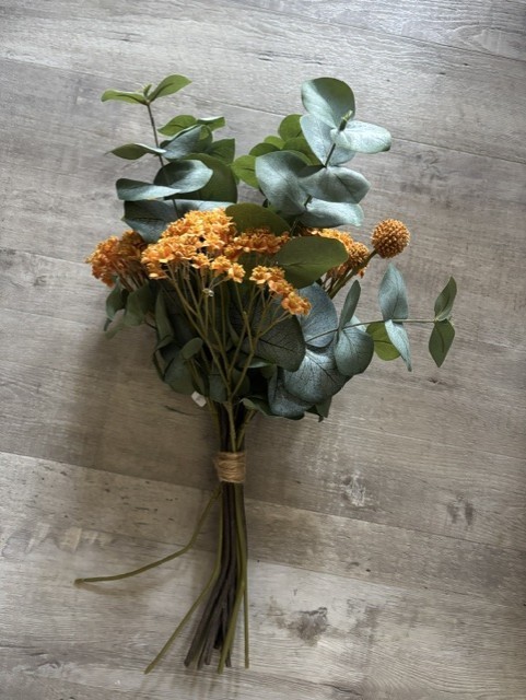 NEW Pottery Barn Faux Mixed Yarrow Eucalyptus Bunch Bundle Stems Vase Decor NWT