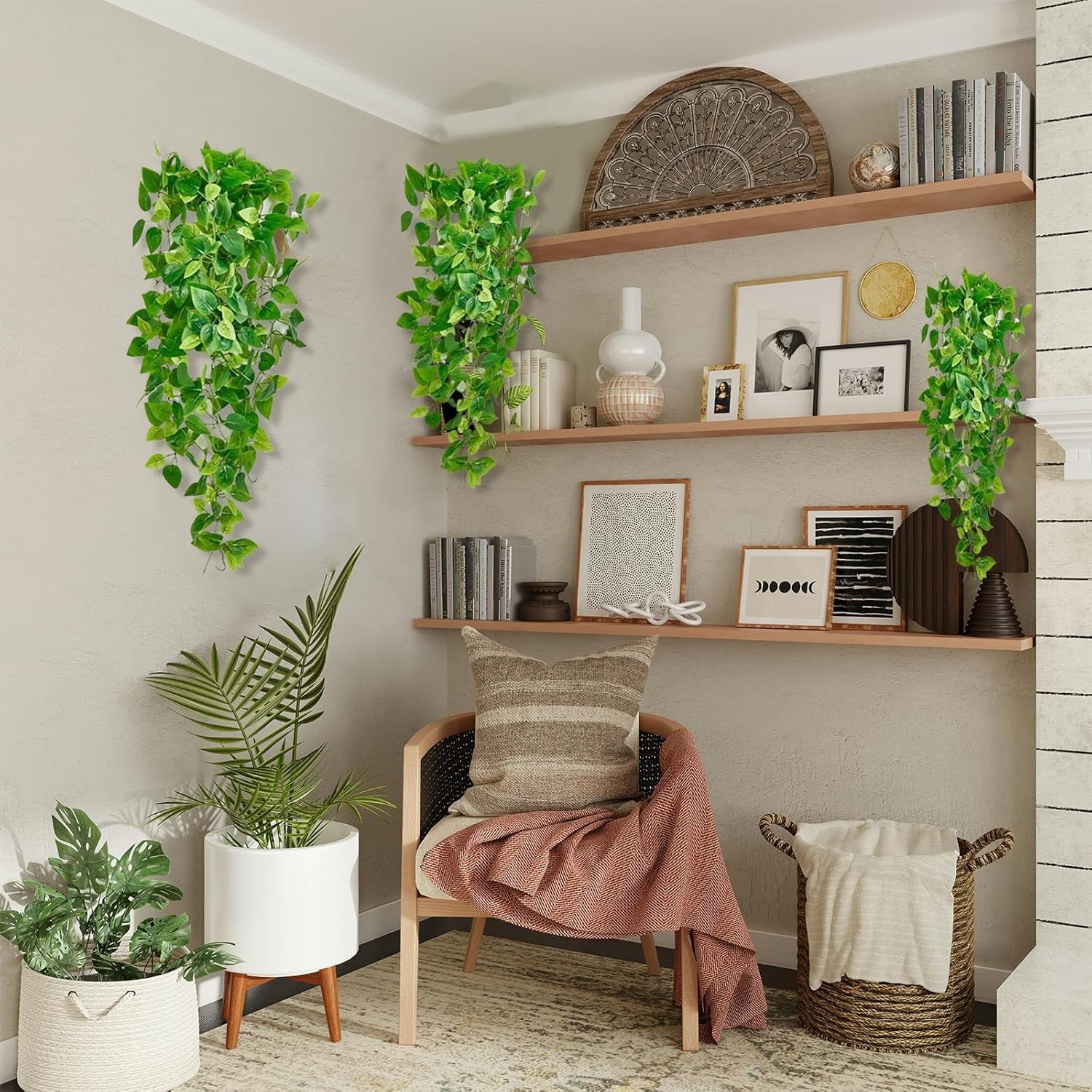 Fake Hanging Plants Vines2pcsfor Room Decor, Artificial Ivy Greenery Garlands…