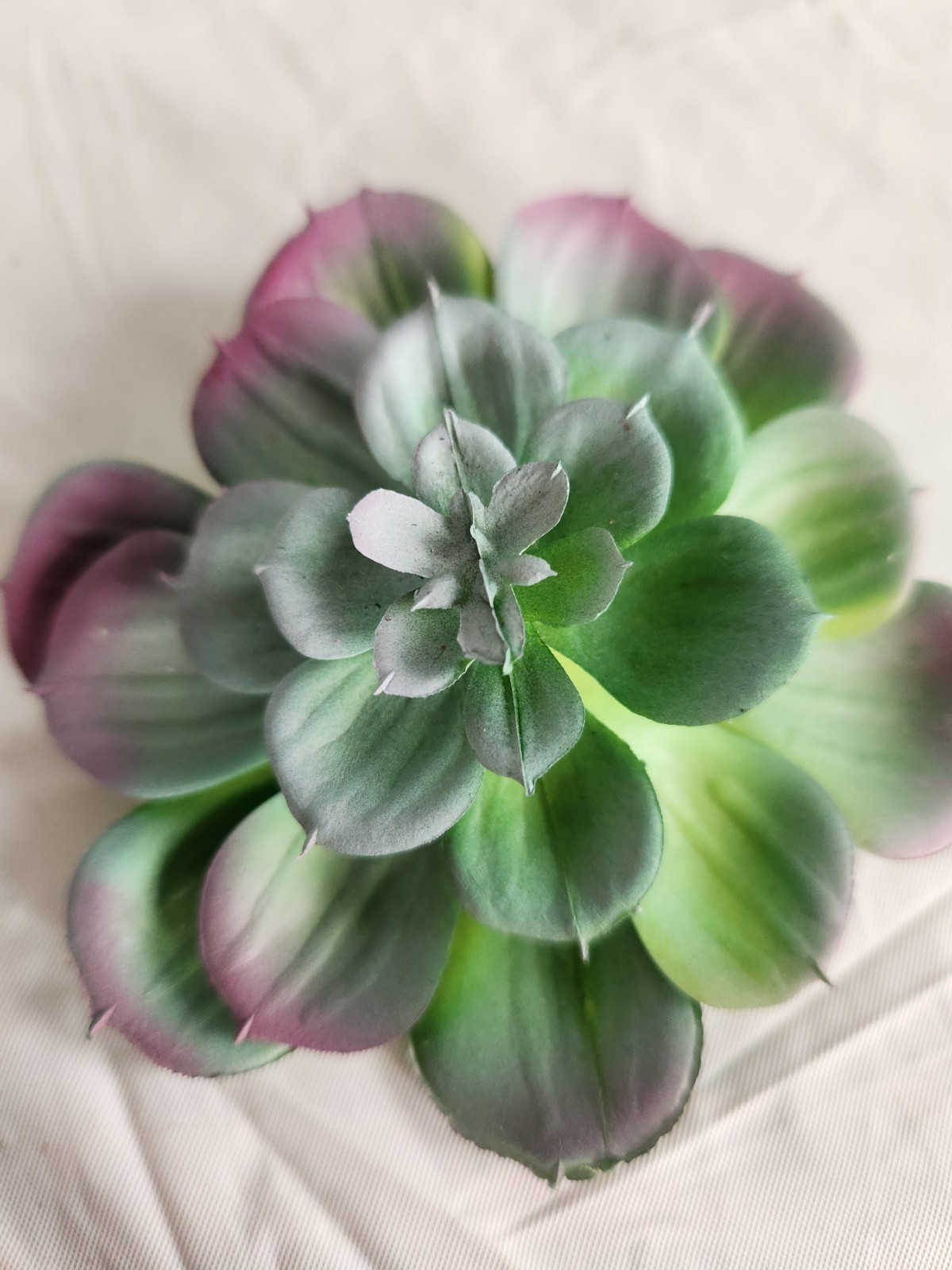 2 Artificial Succulent Rubber Flowers Floral Decor • Beautiful Sky Blue
