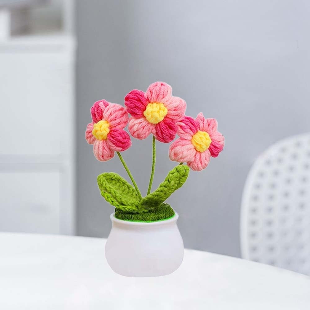 Adorable Mini Knitted Sunflower Potted Plant – Perfect Gift for Any Occasion