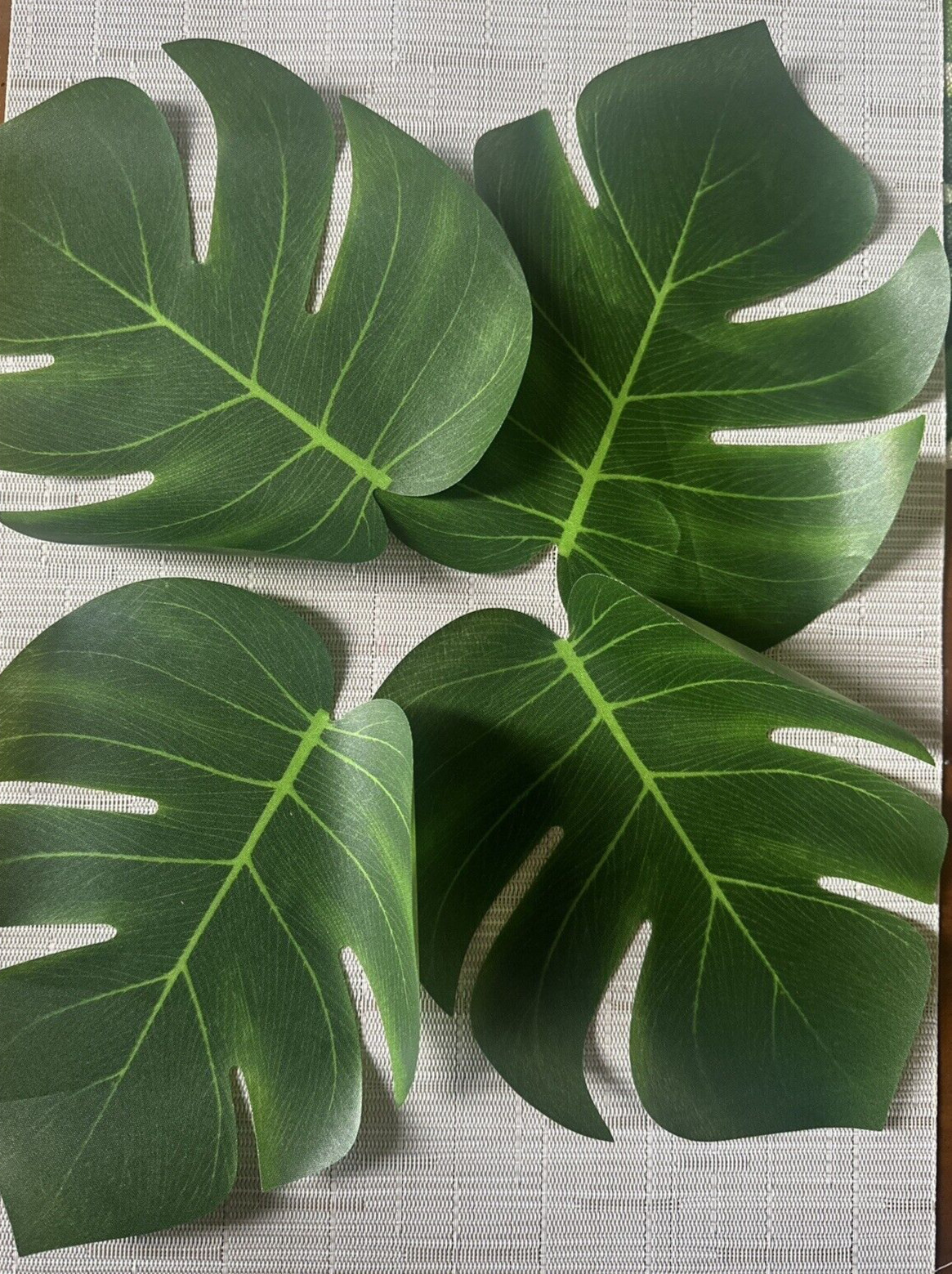 Tropical Palm Monstera Artificial Plant Leaves Party Chic Event Decor 4 Pieces