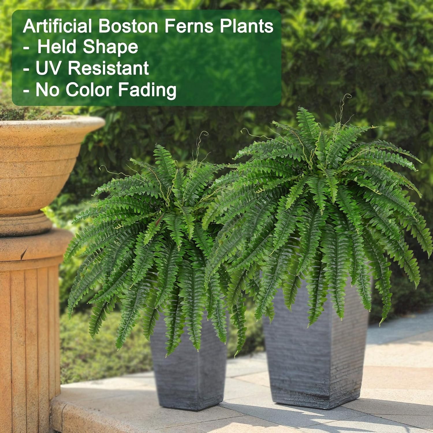 Large Faux Ferns for Indoor and Outdoor Decor – Set of 2