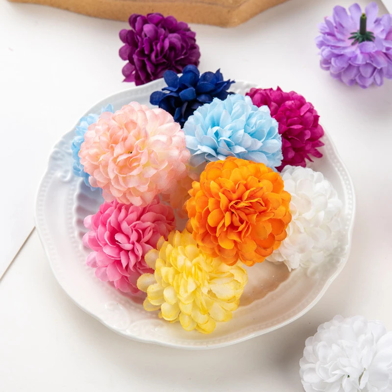 100PCS Artificial Silk Hydrangea Flower Heads for Wedding Party Home Decor