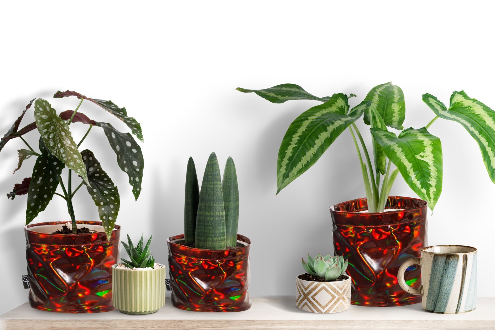 Decorative Flower Pot Cover With Saucer – Plant Basket for Up to 6″ Planter