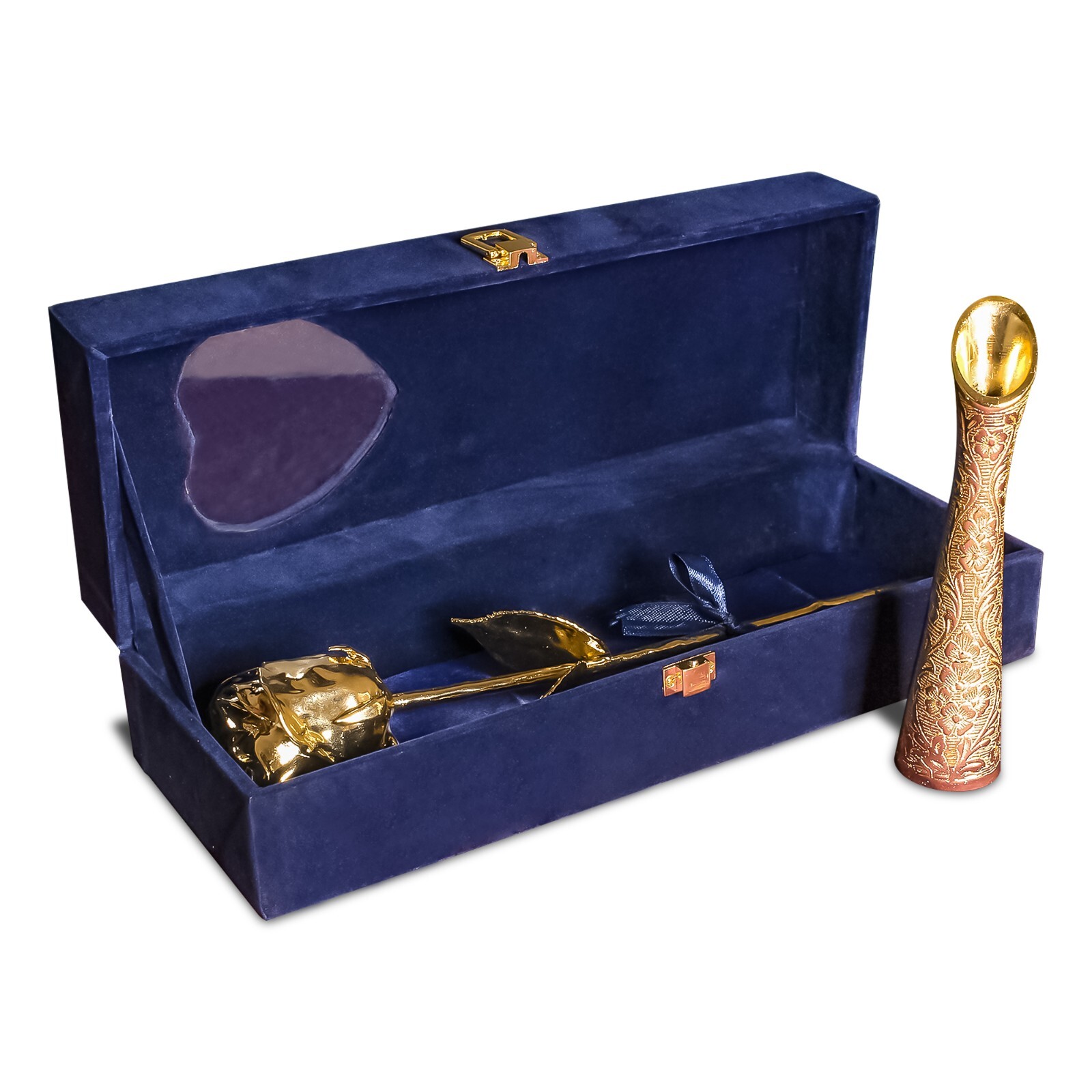 Gold Rose with Box – Handcrafted Rose Dipped in 24-K Gold, Valentine’s gift