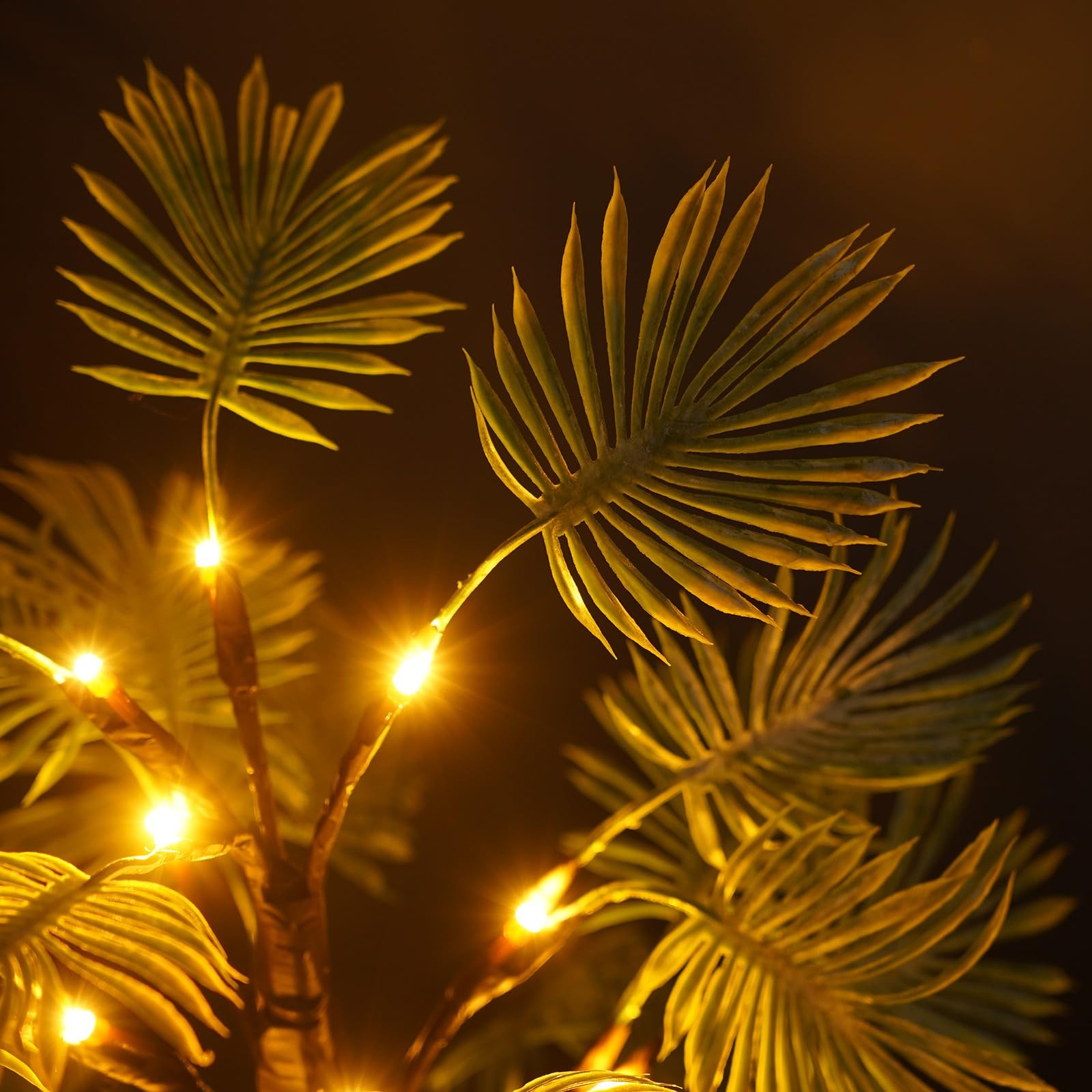 2ft Lighted Palm Tree Lamp with Timer – Tropical Christmas Decorations Indoor…