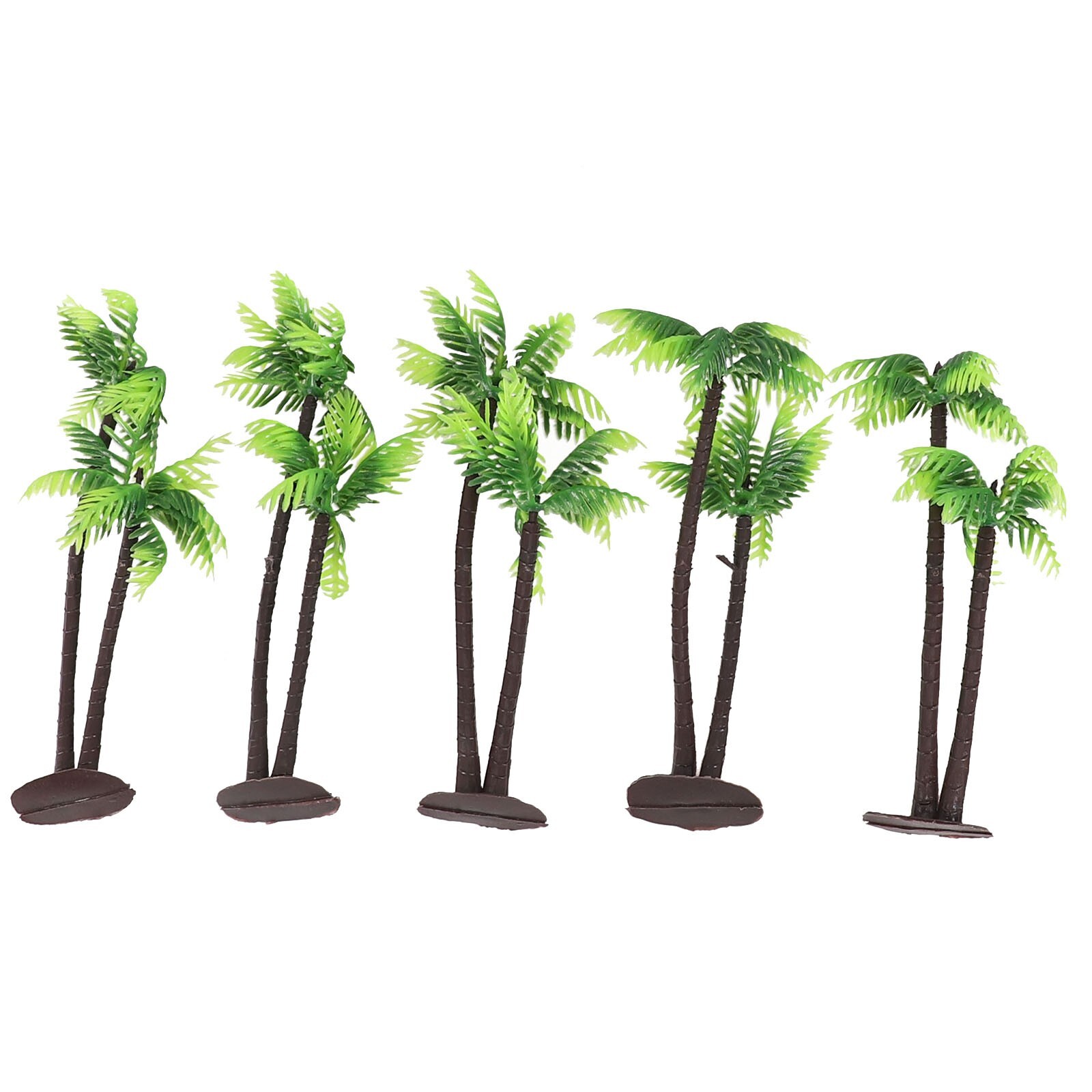 5*Coconut Palm Tree Artificial Miniature Plastic.Plants Ornaments Home Decor-US