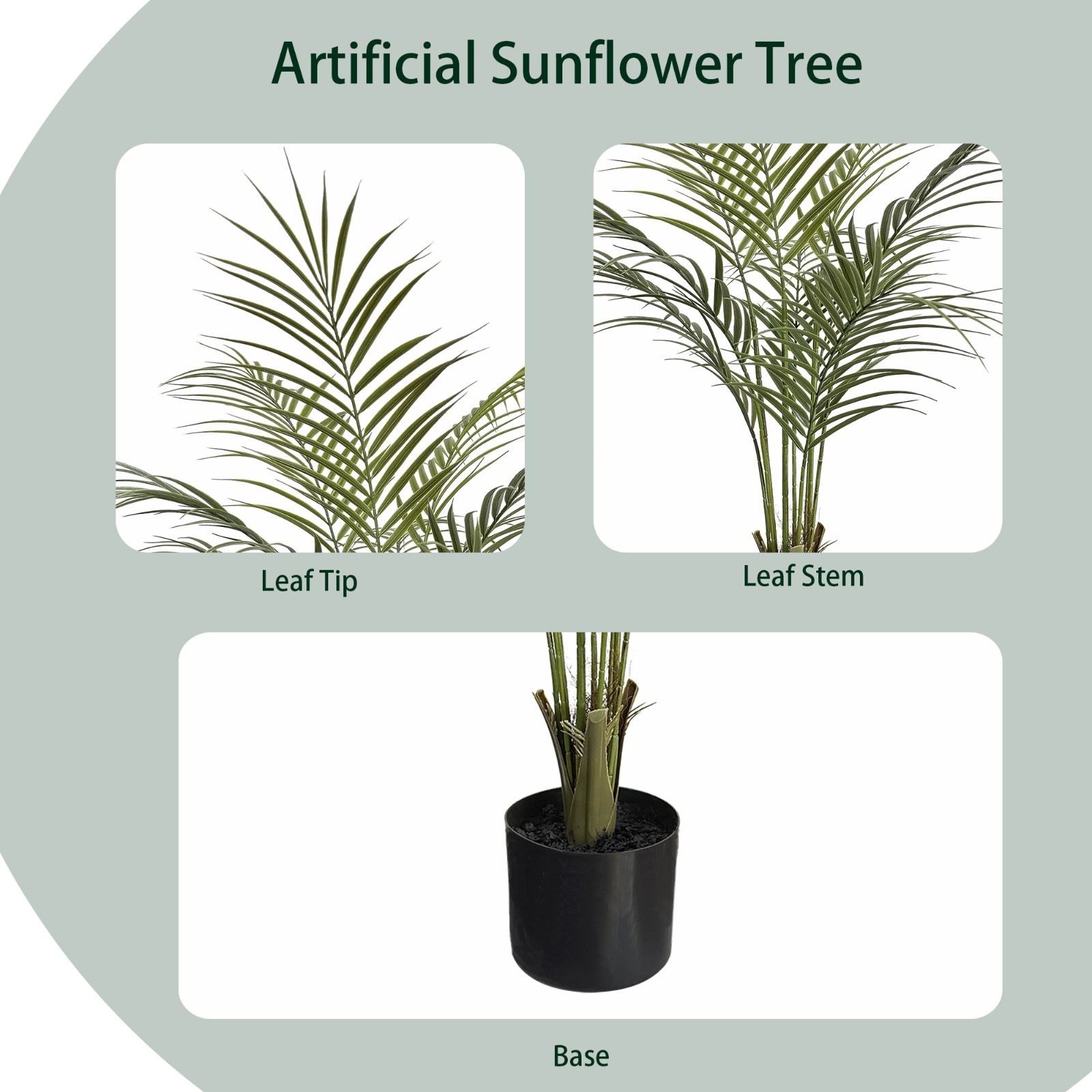 2 Pack 3FT Artificial Areca Palm, Faux Tropical Potted Indoor Home Patio Decor