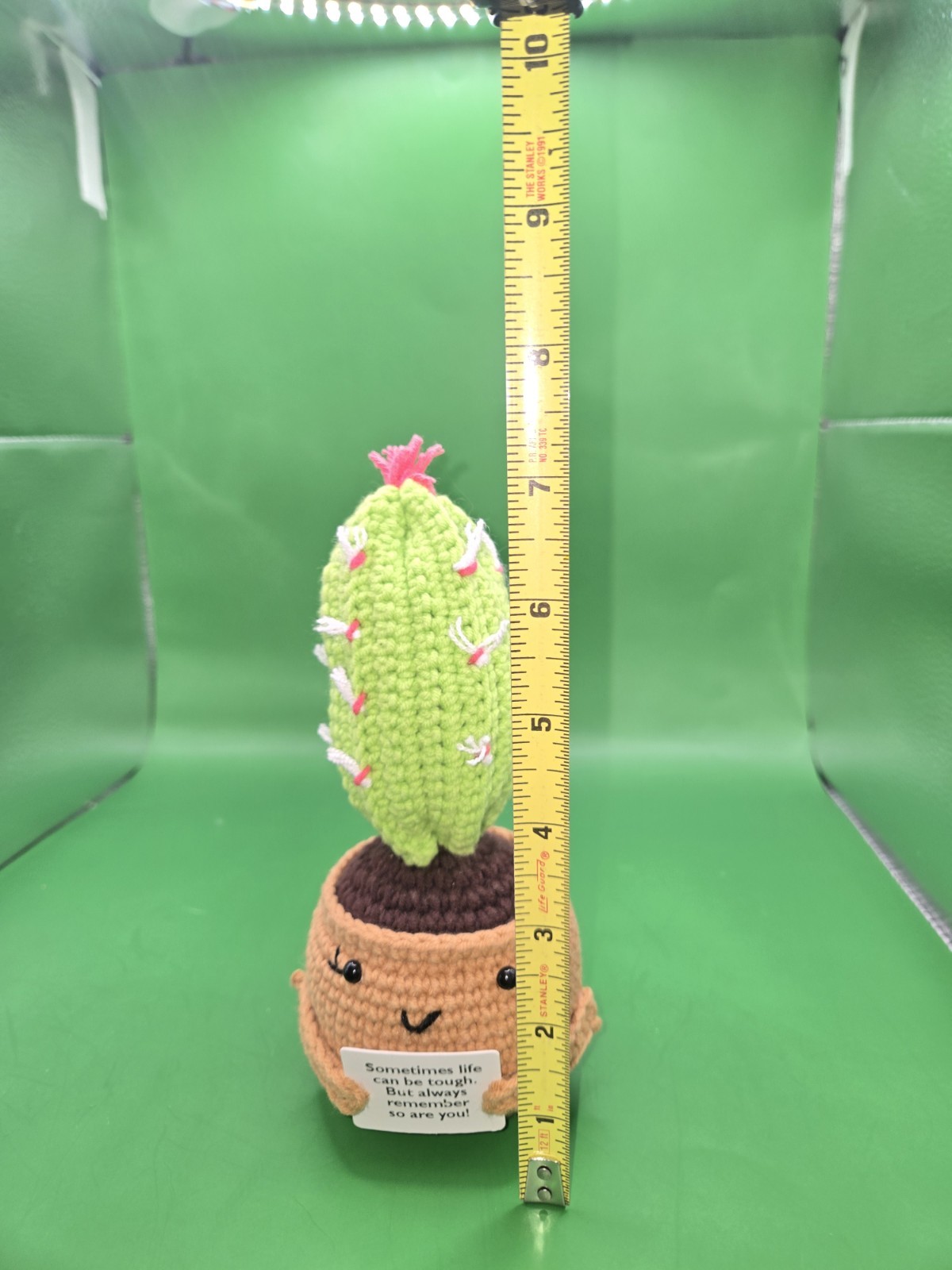Handmade Crochet Emotional Support Cactus Succulent Plant W/ Positive Message