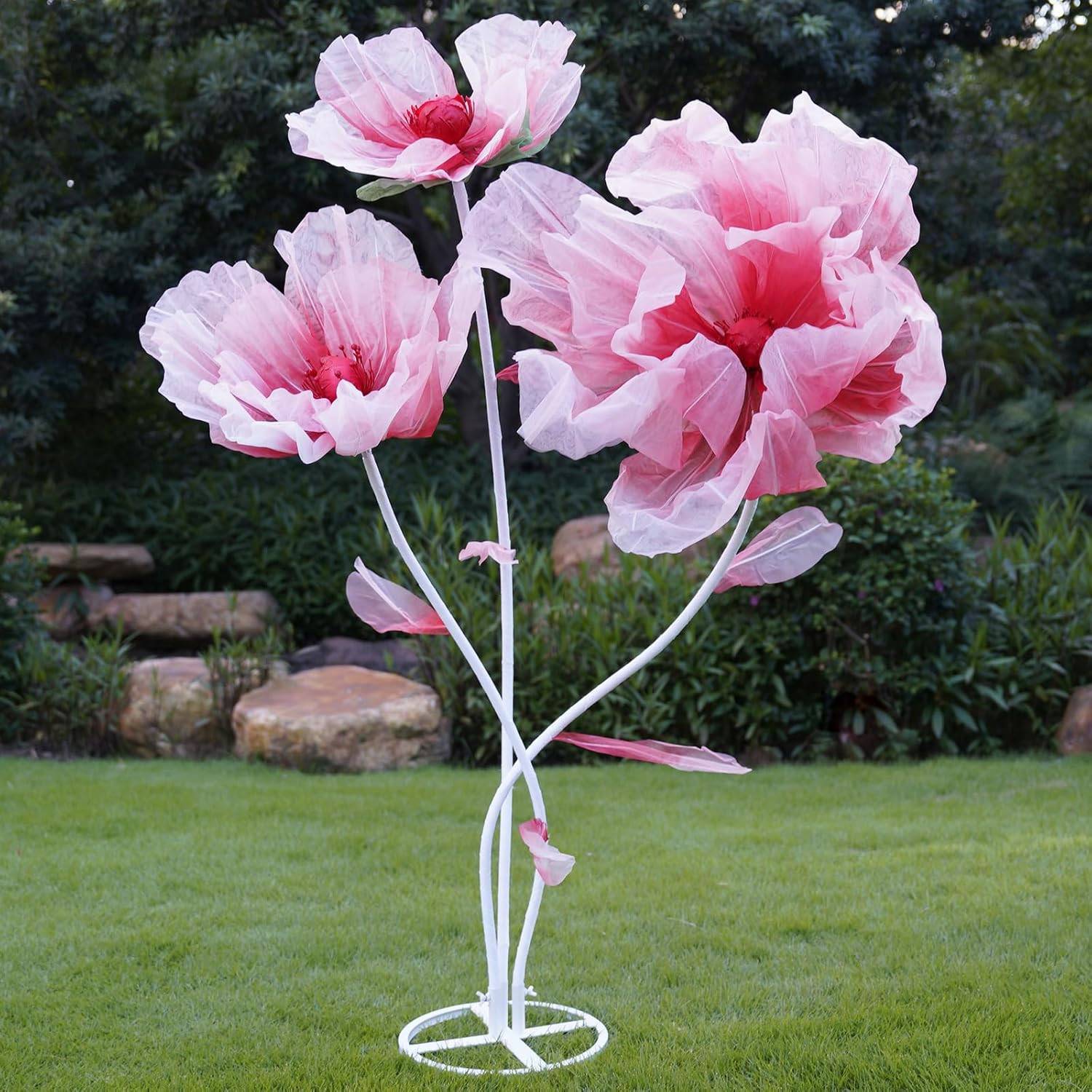 Giant Artificial Flower Decor with Stand,Oversized Freestanding Gradient Stateme