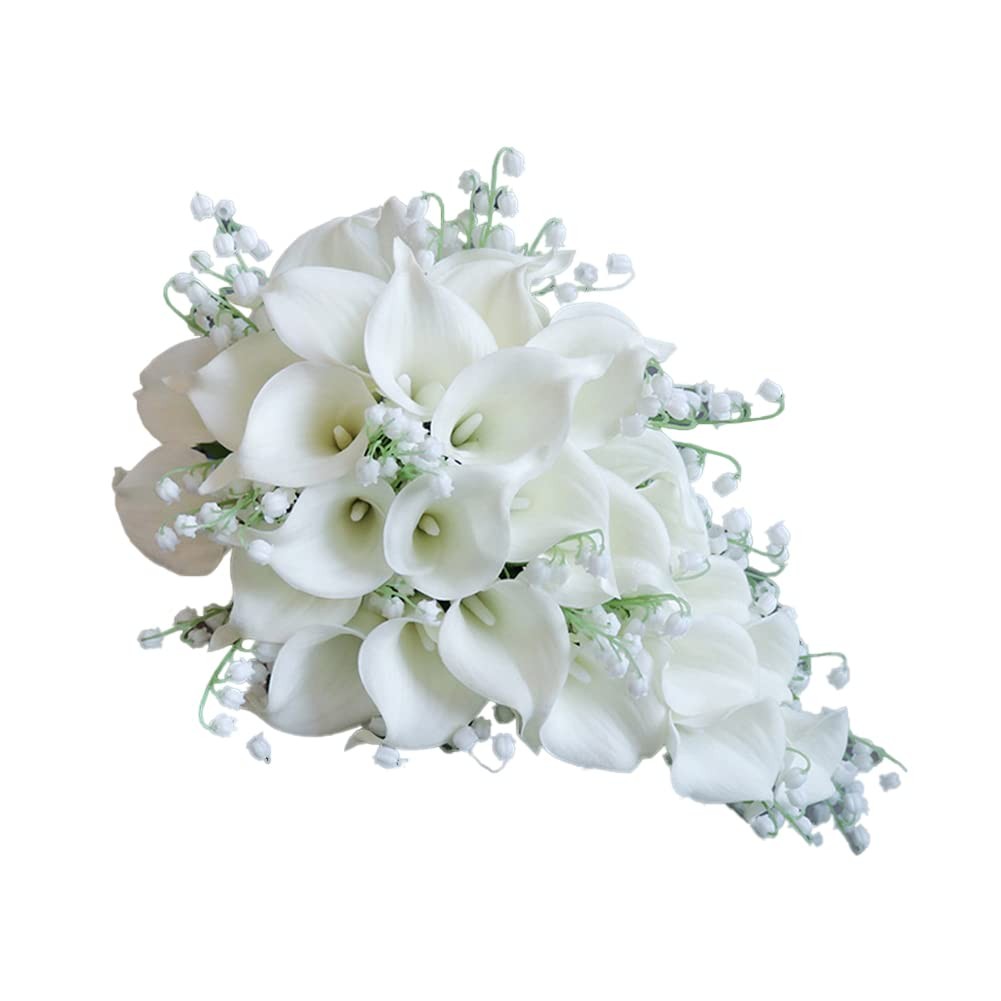 Wedding Bouquet – Bridal & Bridesmaid Artificial Calla Lily Bouquets, Water D…