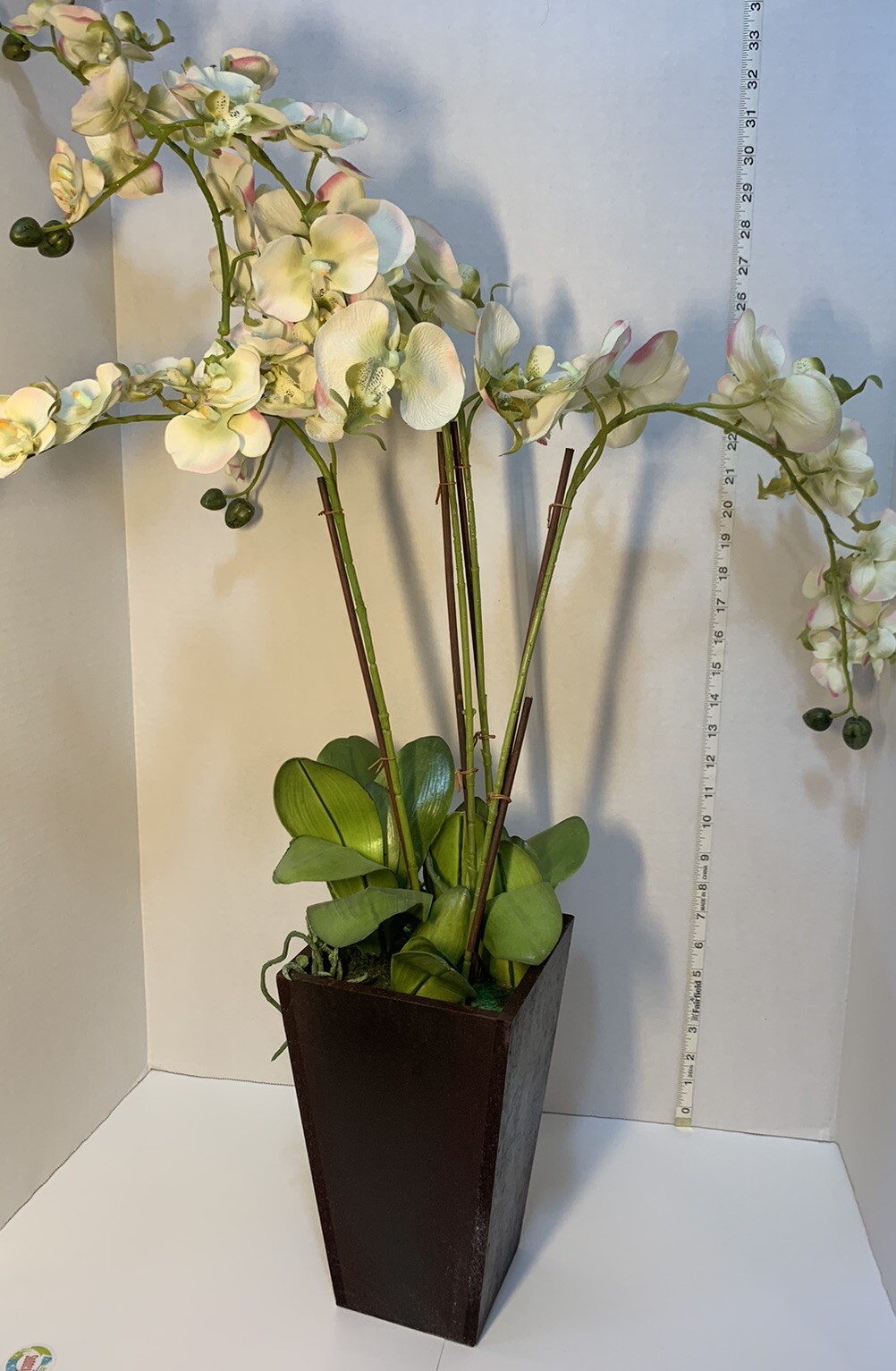 Faux White Butterfly Orchids in Planter