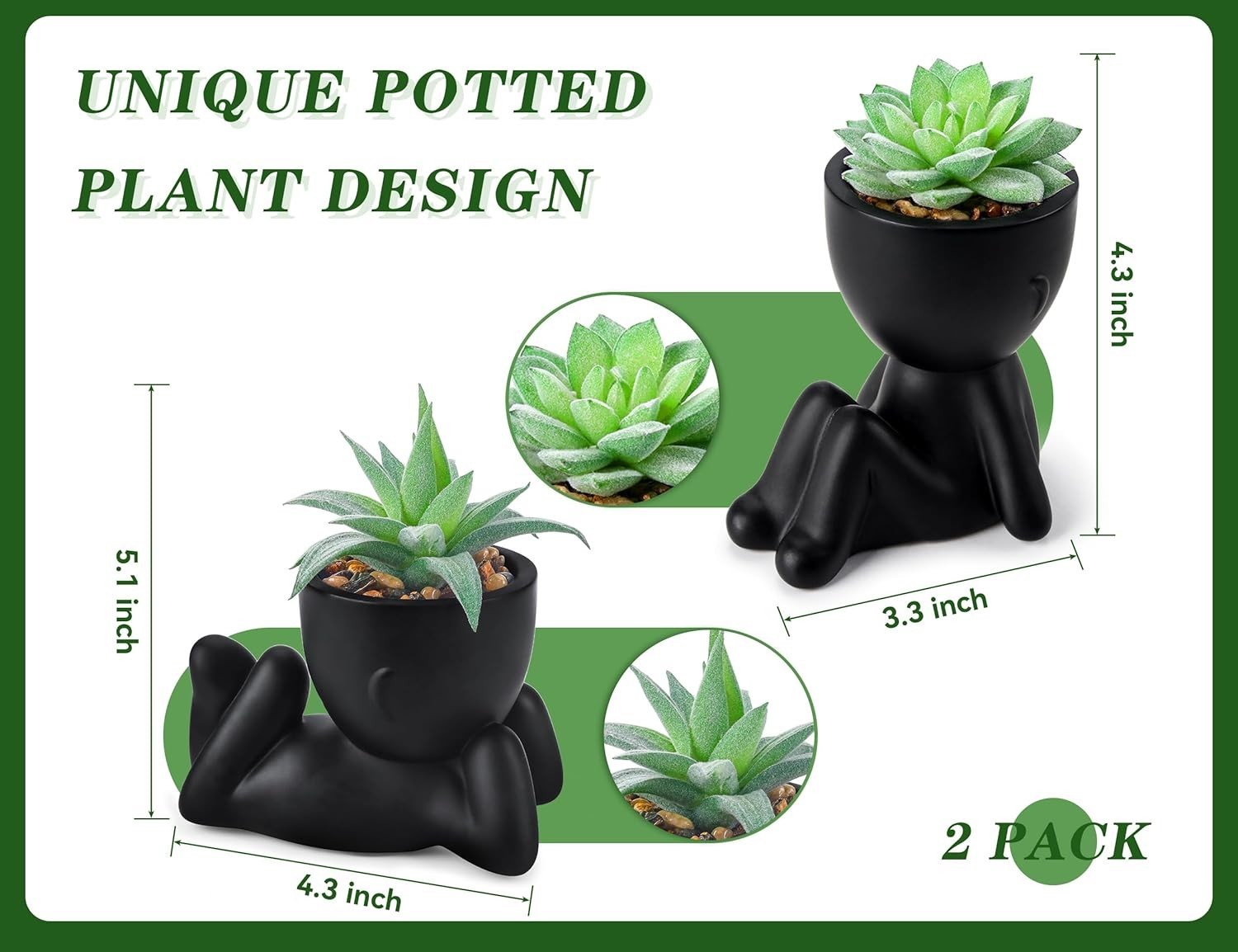 Rose 2 Pack Fake Plants Succulent Plants Artificial for Home Bathroom Living Roo