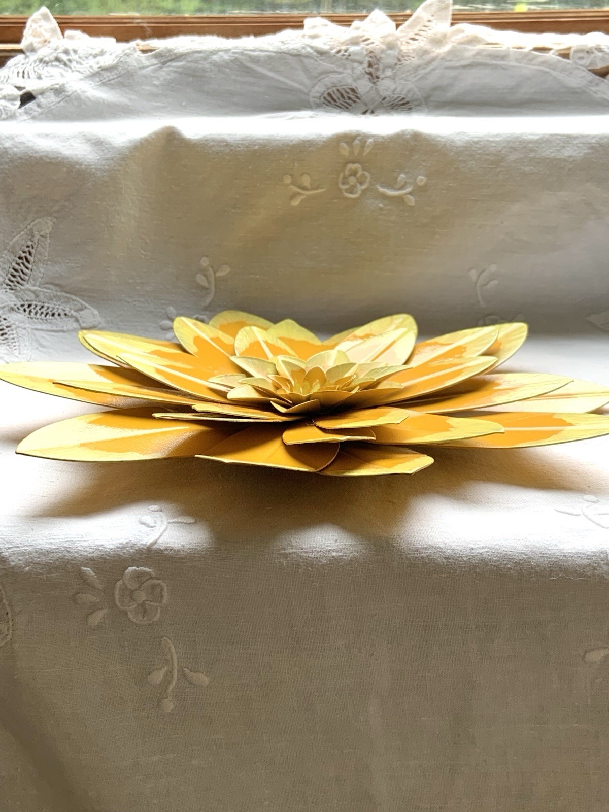 🌼Vintage Metal Flower Wall Indoor/Out Yellow Sunflower Zinnia Chrysanthemum🌻
